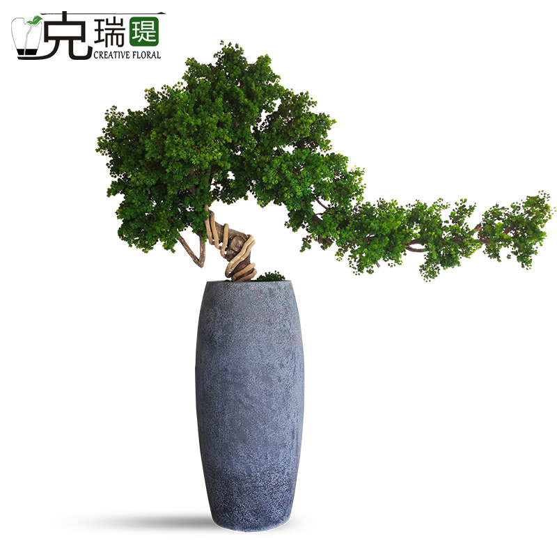 克瑞瑅新中式落地花艺客厅装饰仿真花软装饰品摆件 G30043