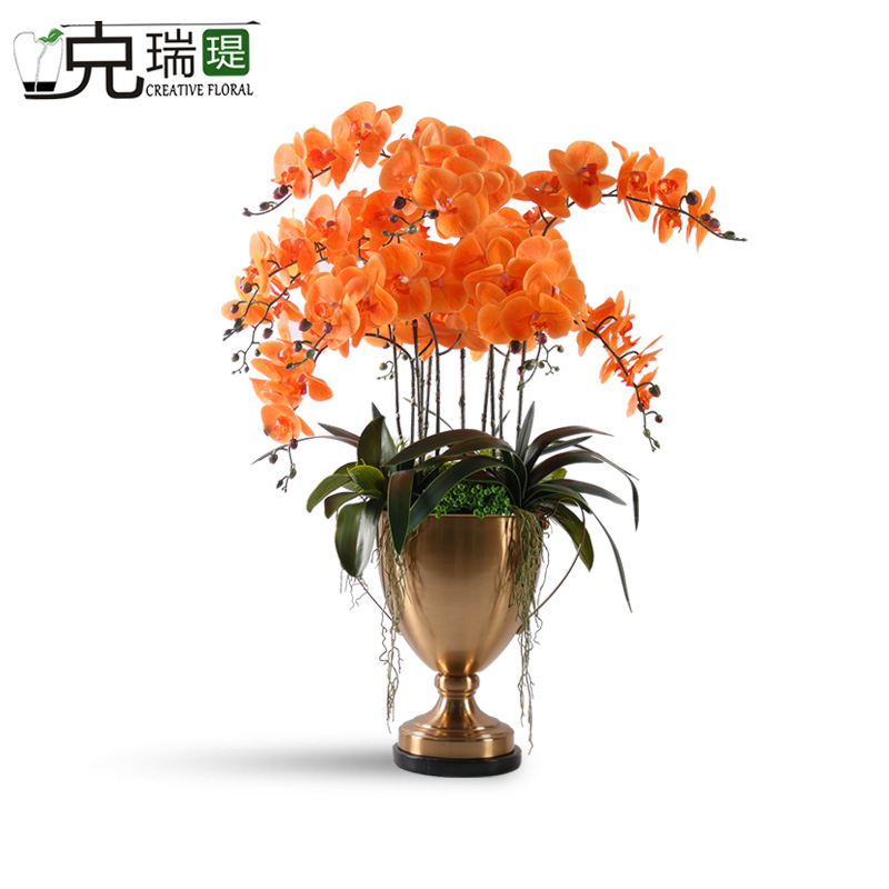 克瑞瑅现代简约前台转角客厅装饰仿真花软装饰品摆件 G50040