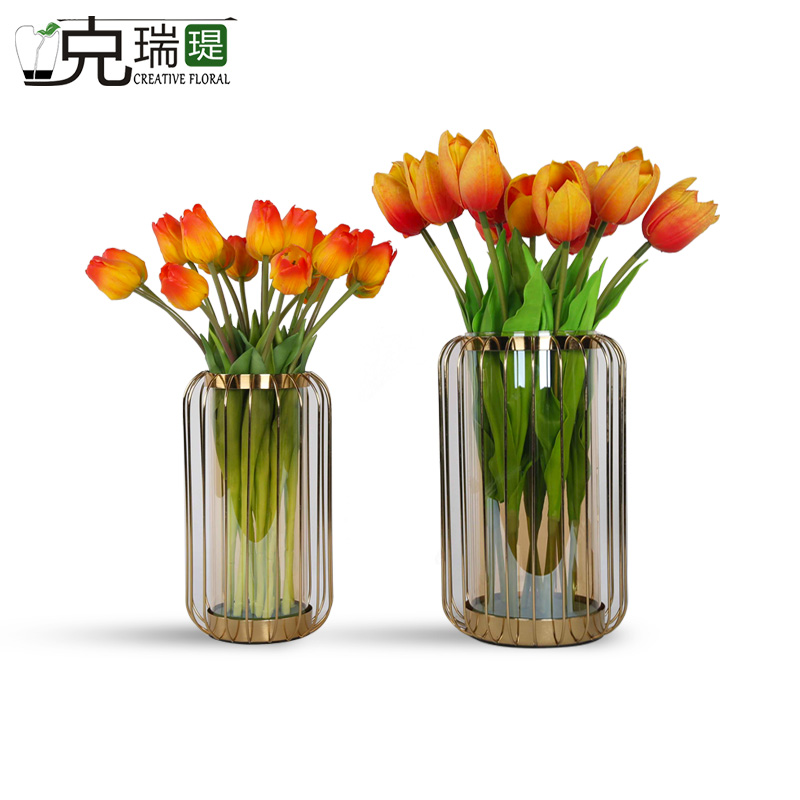 克瑞瑅现代简约玄关背景台客厅装饰仿真花软装饰品摆件  G40302 G40303