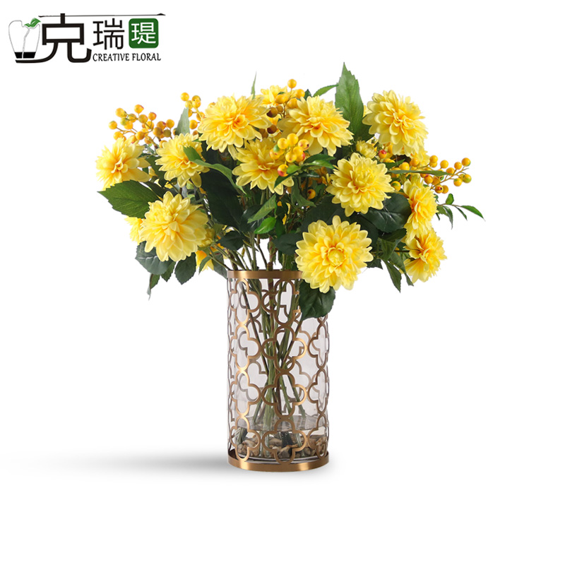 克瑞瑅现代简约前台转角客厅装饰仿真花软装饰品摆件 G50035