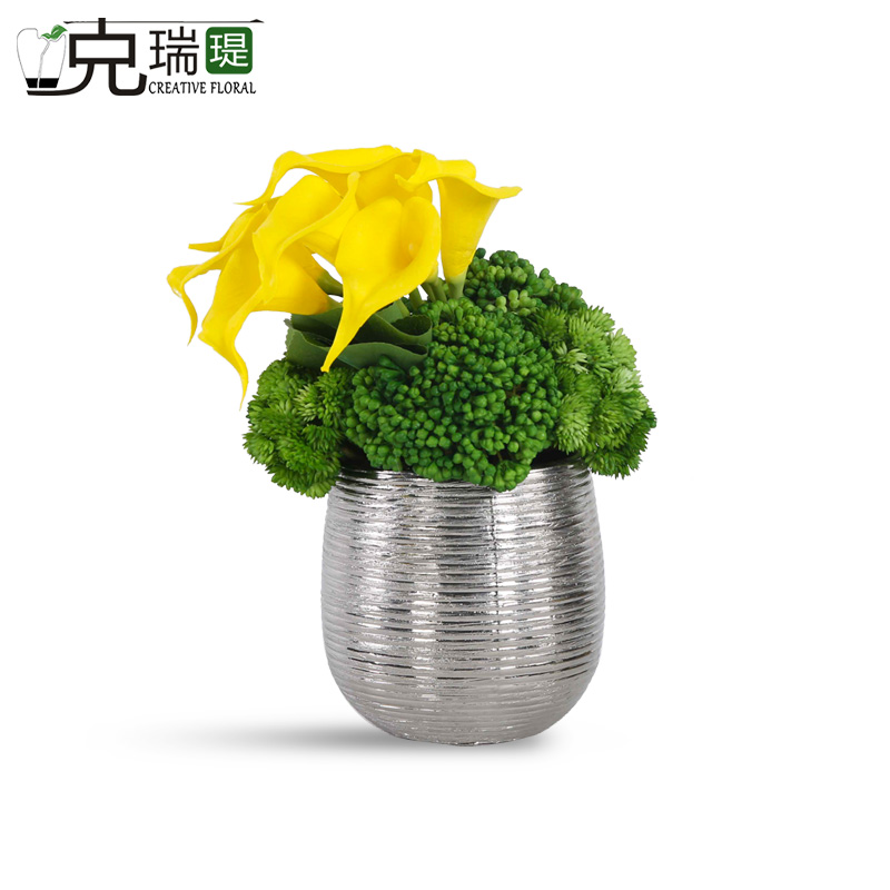 克瑞瑅北欧风关背景台客厅装饰仿真花软装饰品摆件 G40286