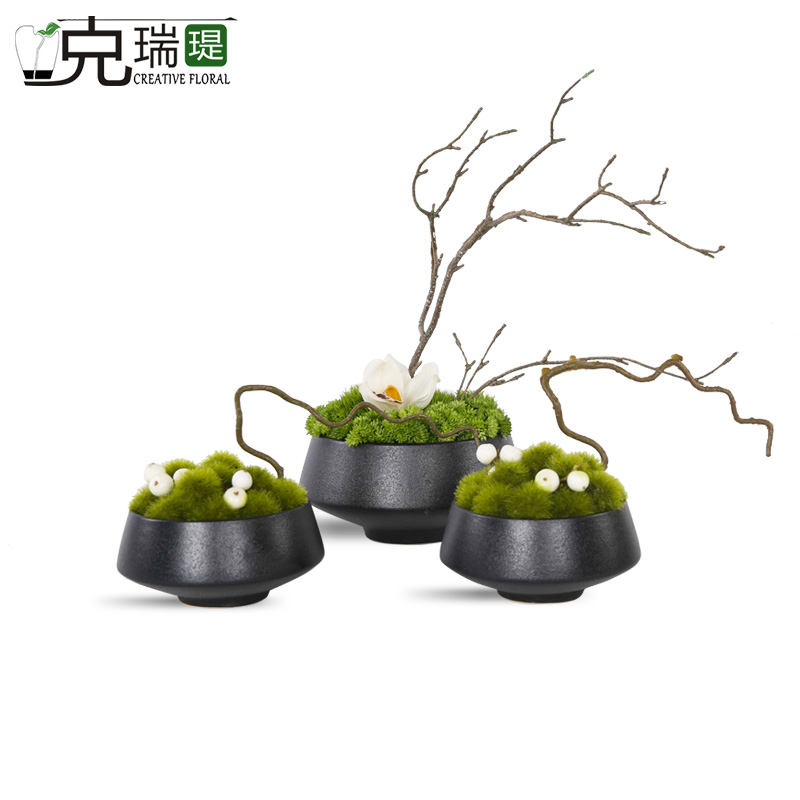 克瑞瑅新中式玄关背景台客厅装饰仿真花软装饰品摆件  G40227  G40228
