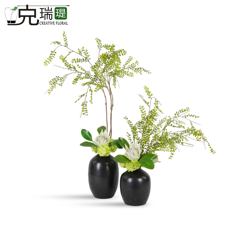 克瑞瑅新中式玄关背景台客厅装饰仿真花软装饰品摆件 G40180  G40181