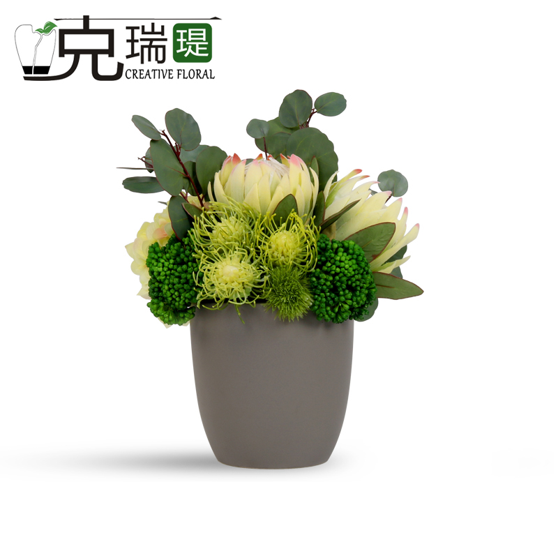 克瑞瑅田园玄关背景台客厅装饰仿真花软装饰品摆件 G40145