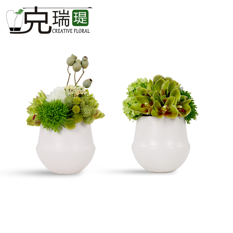 克瑞瑅现代简约小品茶几客厅装饰仿真花软装饰品摆件     G80020  G80021