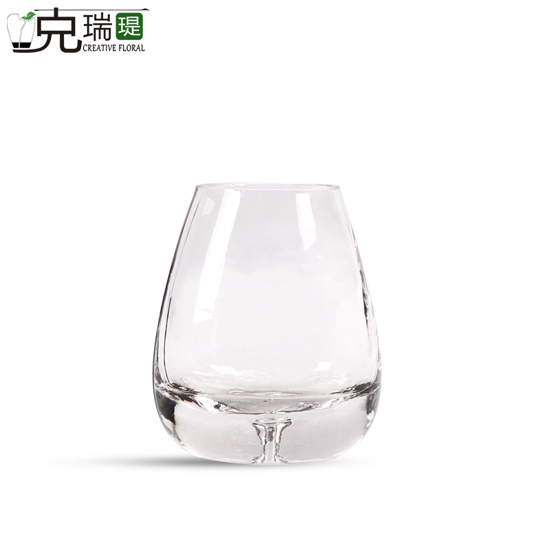  克瑞瑅现代简约透明玻璃花器客厅装饰仿真花软装饰品摆件   F1007