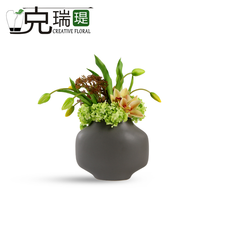 克瑞瑅田园玄关背景台客厅装饰仿真花软装饰品摆件 G40094