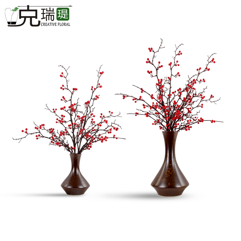 克瑞瑅新中式玄关背景台客厅装饰仿真花软装饰品摆件 G40064