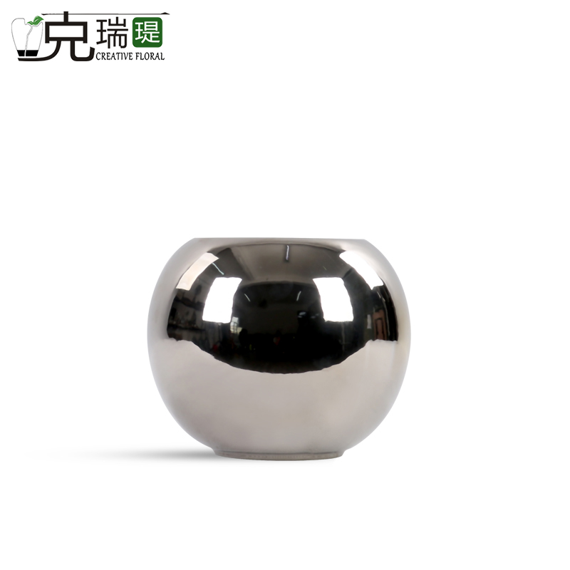  克瑞瑅现代简约镀洛陶瓷花器客厅装饰仿真花软装饰品摆件  F4006