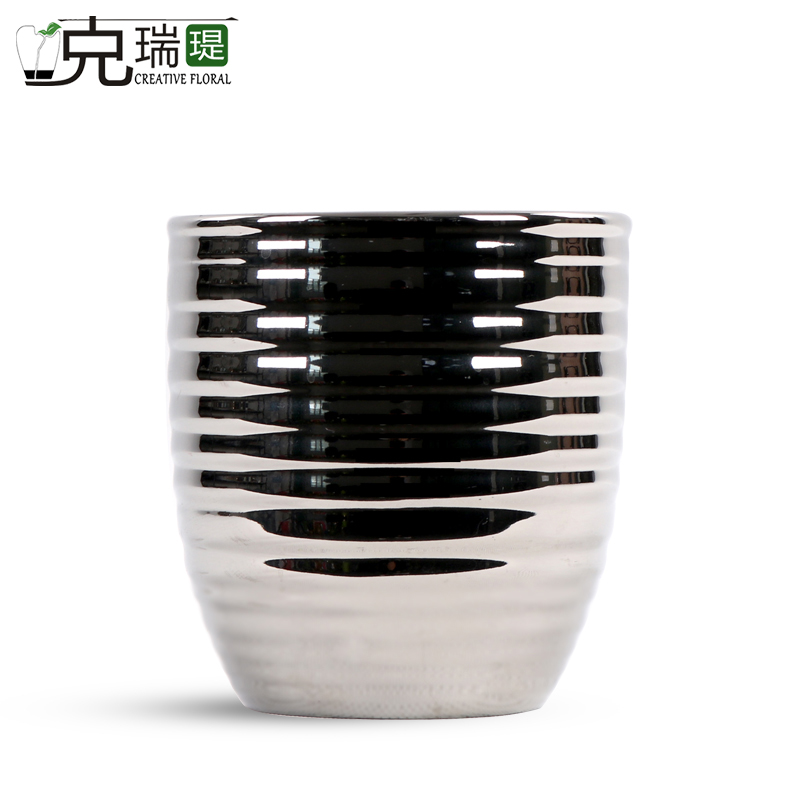  克瑞瑅后现代镀洛陶瓷花器客厅装饰仿真花软装饰品摆件  F4003