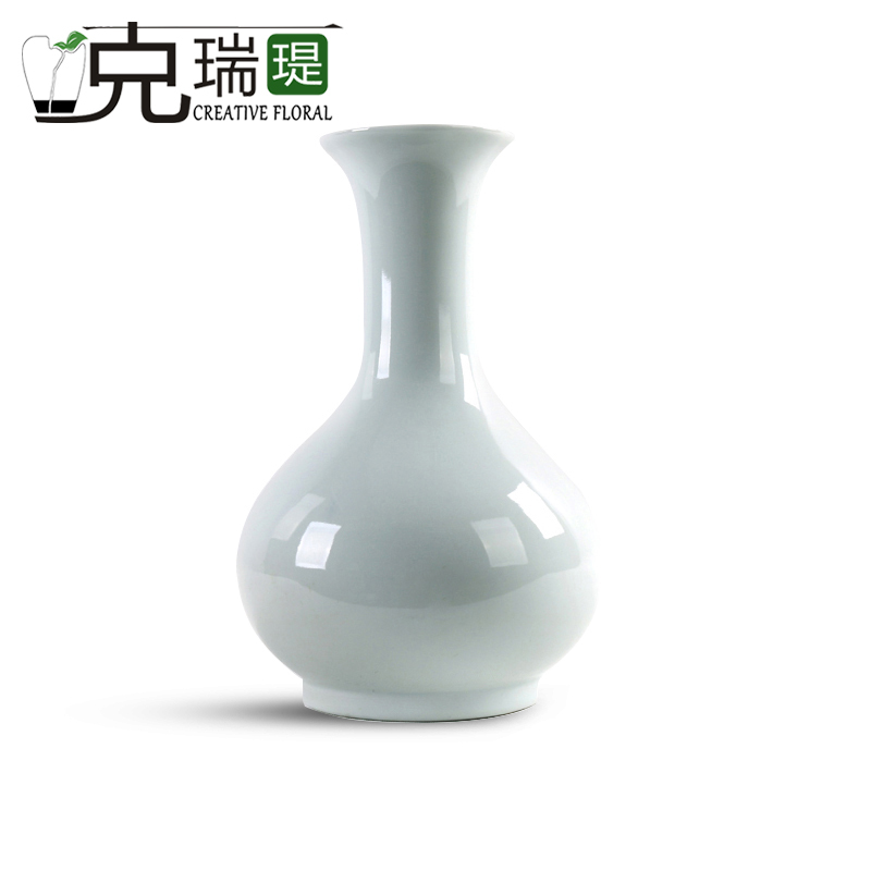  克瑞瑅新中式陶瓷花器客厅装饰仿真花软装饰品摆件 F6005