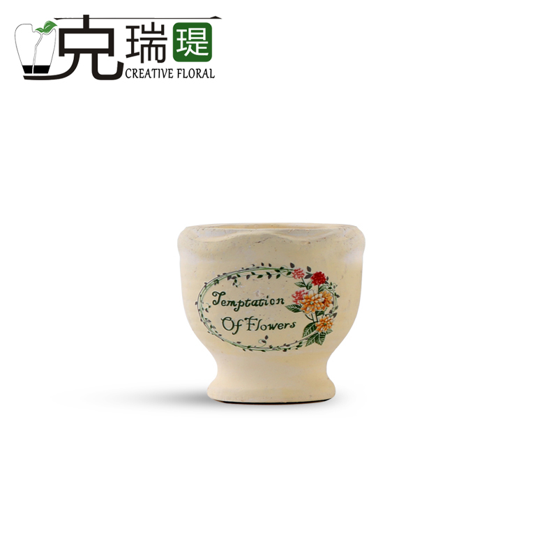  克瑞瑅美式乡村粗陶花器客厅装饰仿真花软装饰品摆件F7017
