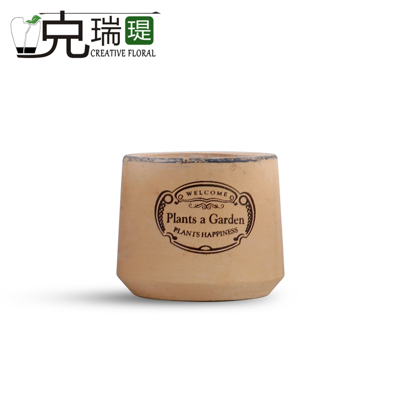  克瑞瑅美式乡村粗陶花器客厅装饰仿真花软装饰品摆件F7014