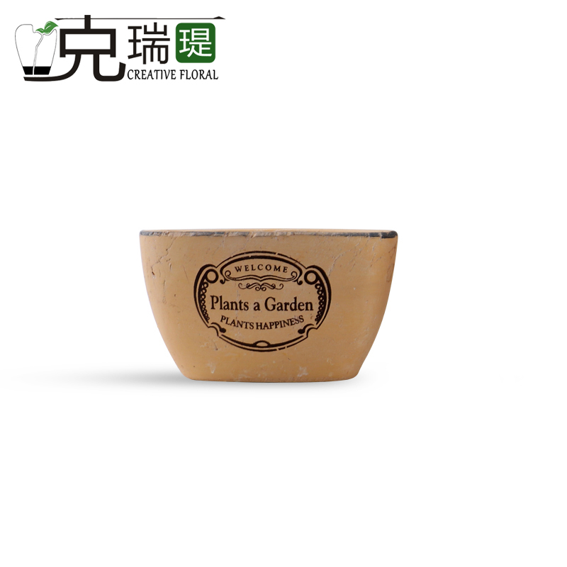  克瑞瑅美式乡村粗陶花器客厅装饰仿真花软装饰品摆件F7012