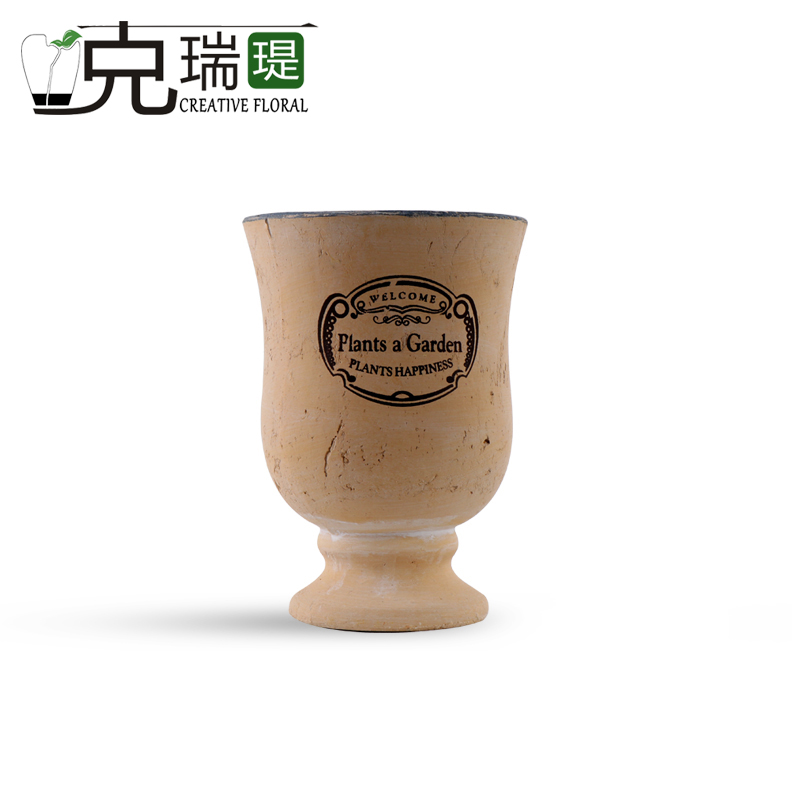  克瑞瑅美式乡村粗陶花器客厅装饰仿真花软装饰品摆件F7008