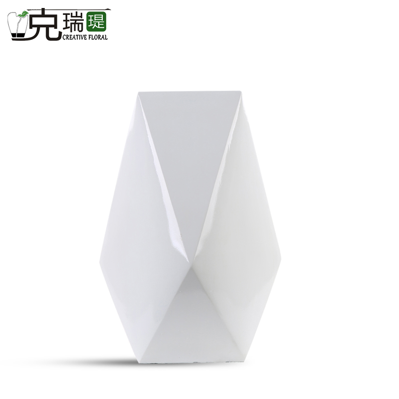  克瑞瑅现代简约树脂玻璃钢花器客厅装饰仿真花软装饰品摆件  F13002