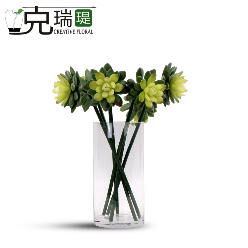 克瑞瑅原生态多肉单枝客厅装饰仿真花软装饰品摆件  G5A002
