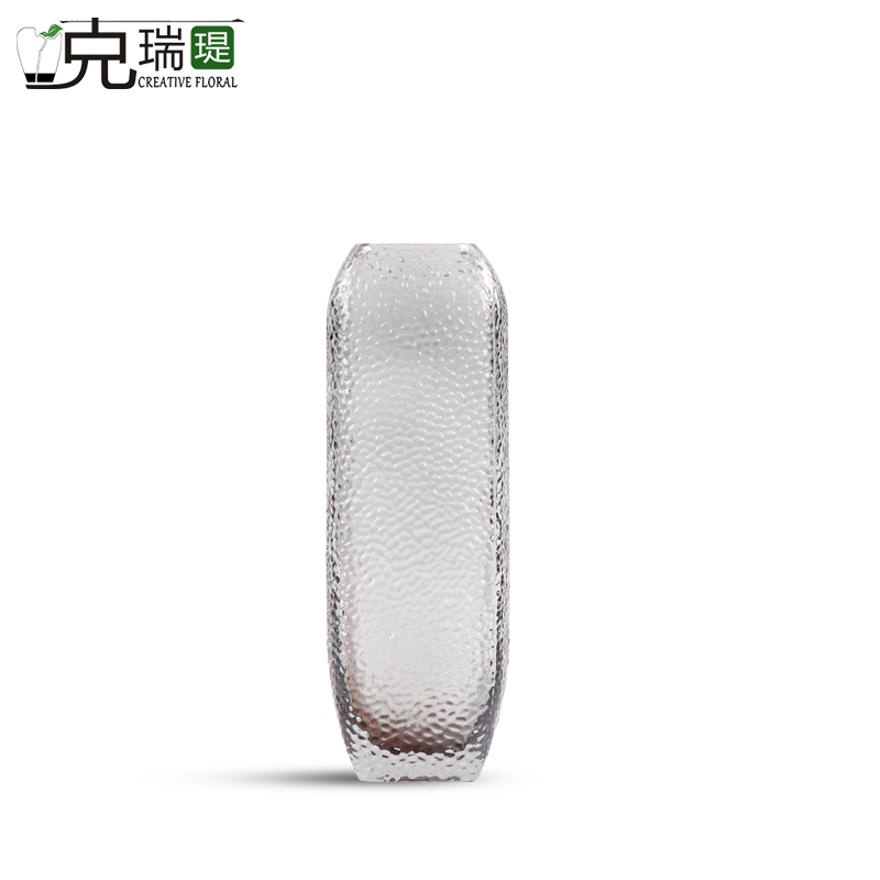  克瑞瑅现代简约有色玻璃花器客厅装饰仿真花软装饰品摆件   F2007