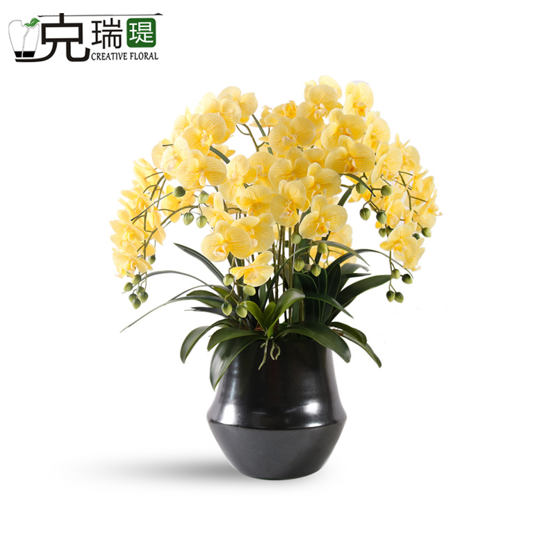 克瑞瑅新中式前台转角客厅装饰仿真花软装饰品摆件 G50037